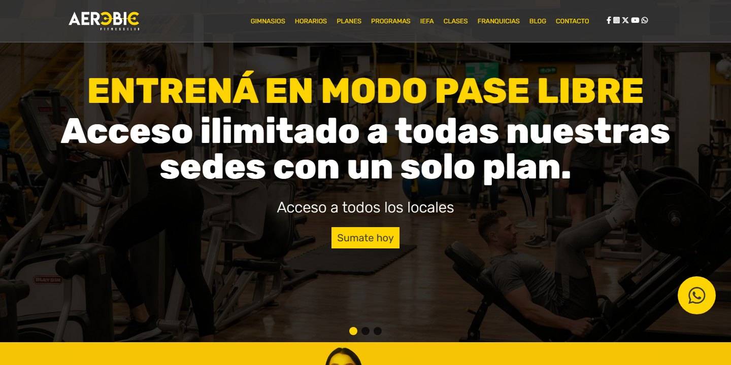 Captura del sitio web de Aerobic Fitness Club